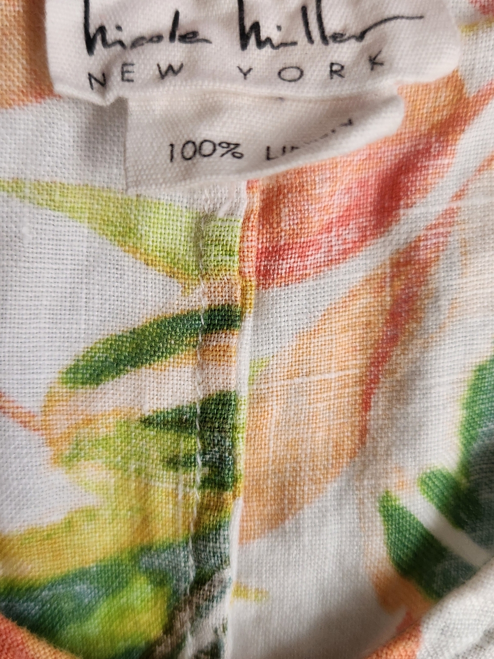 Nicole Miller New York 100% Linen Tropical Beach Summer Dress - Picture 6 of 9
